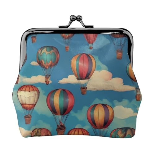 Vielseitige Münzbörse mit Heißluftballon-Druck, exquisite Mini-Geldbörse, niedlicher Kleingeldbeutel für jeden Anlass von Bkdogkt