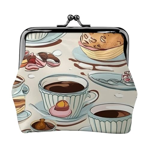 Vielseitige Münzbörse mit Kaffee und Süßigkeiten, Schokoladendruck, exquisite Mini-Geldbörse, niedlicher Kleingeldbeutel für jeden Anlass von Bkdogkt