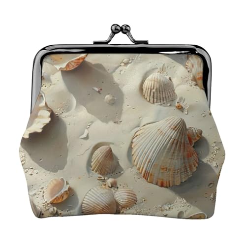 Vielseitige Münzbörse mit Muschelsanddruck, exquisite Mini-Geldbörse, niedliches Kleingeldfach für jeden Anlass von Bkdogkt
