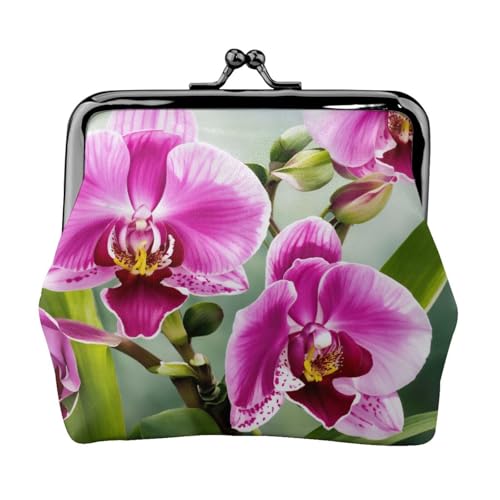 Vielseitige Münzbörse mit Orchideen-Druck, exquisite Mini-Geldbörse, niedliches Kleingeldfach für jeden Anlass von Bkdogkt