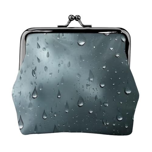 Vielseitige Münzbörse mit Regentropfen auf Glasdruck, exquisite Mini-Geldbörse, niedlicher Kleingeldbeutel für jeden Anlass von Bkdogkt