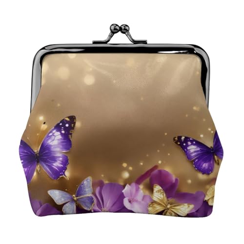 Vielseitige Münzbörse mit Schmetterlings-Aufdruck, exquisite Mini-Geldbörse, niedliche Kleingeldtasche für jeden Anlass, Violett von Bkdogkt