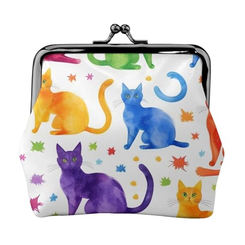 Vielseitige Münzbörse mit Schmetterlings- und Katzendruck, exquisite Mini-Geldbörse, niedliches Kleingeldfach für jeden Anlass von Bkdogkt