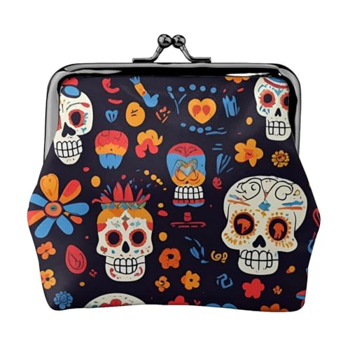 Vielseitige Münzbörse mit Totenkopf-Aufdruck, exquisite Mini-Geldbörse, niedliches Kleingeldfach für jeden Anlass von Bkdogkt