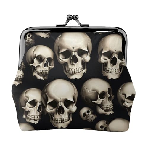 Vielseitige Münzbörse mit Totenkopf-Aufdruck, exquisite Mini-Geldbörse, niedliches Kleingeldfach für jeden Anlass von Bkdogkt