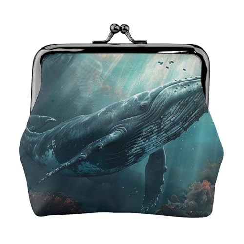 Vielseitige Münzbörse mit Unterwasserwal-Druck, exquisite Mini-Geldbörse, niedliches Kleingeldfach für jeden Anlass von Bkdogkt