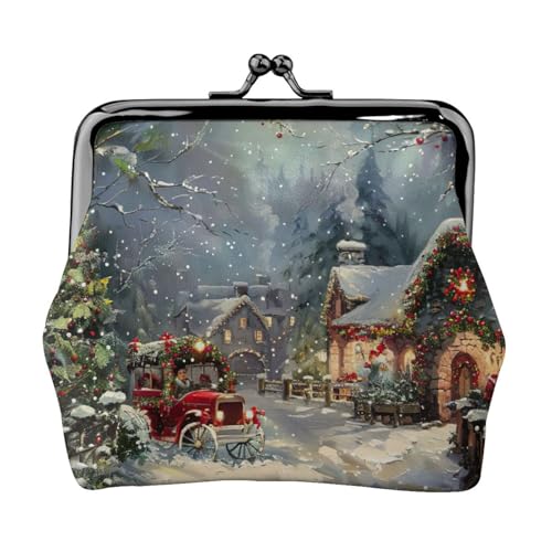 Vielseitige Münzbörse mit Weihnachtsdruck, exquisite Mini-Geldbörse, niedliches Kleingeldfach für jeden Anlass von Bkdogkt