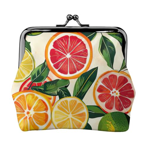 Vielseitige Münzbörse mit Zitrusfrüchtenmuster, exquisite Mini-Geldbörse, niedliches Kleingeldfach für jeden Anlass von Bkdogkt
