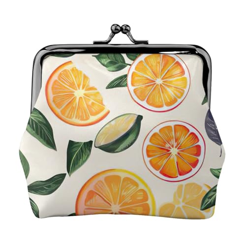 Vielseitige Münzbörse mit Zitrusfrüchtenmuster, exquisite Mini-Geldbörse, niedliches Kleingeldfach für jeden Anlass von Bkdogkt