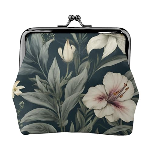 Vielseitige Münzbörse mit botanischem Blumendruck, exquisite Mini-Geldbörse, niedliches Kleingeldfach für jeden Anlass von Bkdogkt