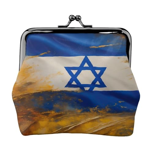 Vielseitige Münzbörse mit israelischer Flagge, exquisite Mini-Geldbörse, niedliches Kleingeldfach für jeden Anlass von Bkdogkt