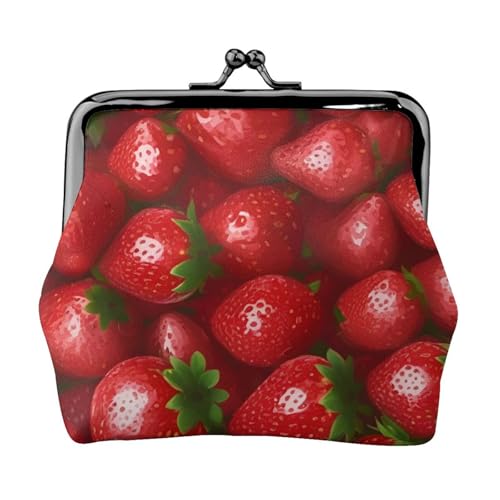 Vielseitige Münzbörse mit rotem Erdbeerdruck, exquisite Mini-Geldbörse, niedlicher Kleingeldbeutel für jeden Anlass von Bkdogkt