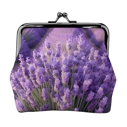 Vielseitige Münzgeldbörse, exquisite Mini-Geldbörse, niedlicher Kleingeldbeutel für jeden Anlass, Lila Lavendelfelddruck von Bkdogkt