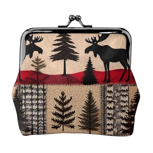 Vielseitige Münzgeldbörse mit Bären-Hirsch-Motiv, exquisite Mini-Geldbörse, niedlicher Kleingeldbeutel für jeden Anlass von Bkdogkt