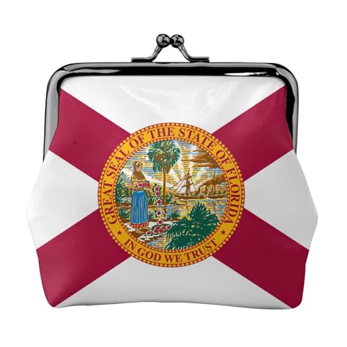 Vielseitige Münzgeldbörse mit Flagge von Florida, exquisite Mini-Geldbörse, niedliche Kleingeldtasche für jeden Anlass von Bkdogkt