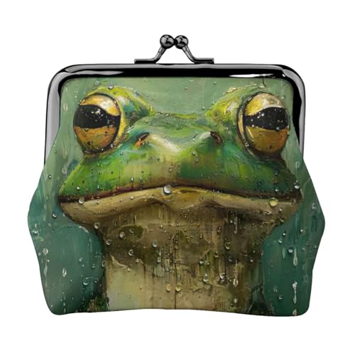 Vielseitige Münzgeldbörse mit Frosch- und Regendruck, exquisite Mini-Geldbörse, niedliche Kleingeldtasche für jeden Anlass von Bkdogkt