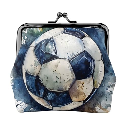 Vielseitige Münzgeldbörse mit Fußball-Aufdruck, exquisite Mini-Geldbörse, niedliche Kleingeldtasche für jeden Anlass von Bkdogkt