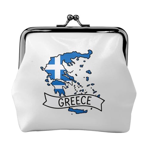Vielseitige Münzgeldbörse mit Griechenland-Kartendruck, exquisite Mini-Geldbörse, niedlicher Kleingeldbeutel für jeden Anlass von Bkdogkt