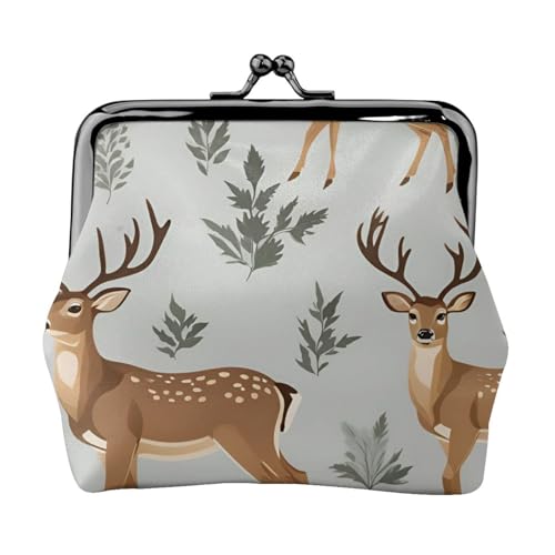 Vielseitige Münzgeldbörse mit Hirschdruck, exquisite Mini-Geldbörse, niedliches Kleingeldfach für jeden Anlass von Bkdogkt
