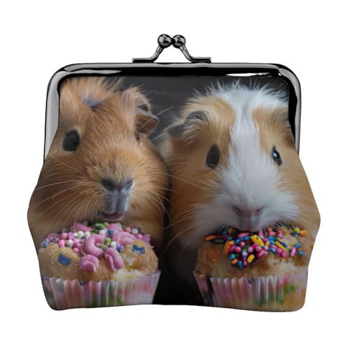 Vielseitige Münzgeldbörse mit Meerschweinchen und Cupcakes bedruckt, exquisite Mini-Geldbörse, niedlicher Kleingeldbeutel für jeden Anlass von Bkdogkt