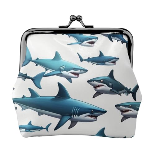 Vielseitige Münzgeldbörse mit Ozeanhai-Druck, exquisite Mini-Geldbörse, niedliche Kleingeldtasche für jeden Anlass von Bkdogkt