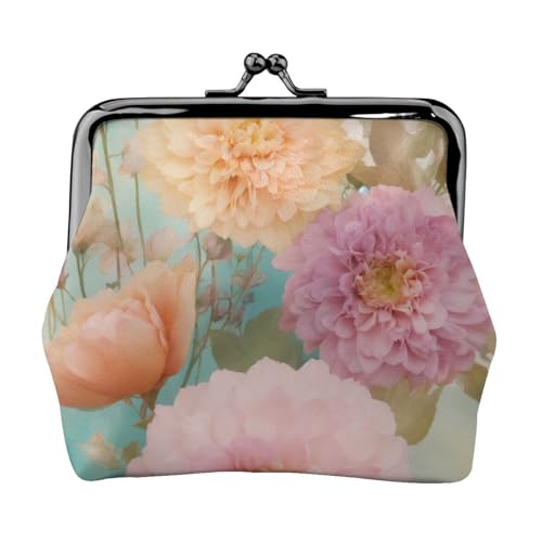 Vielseitige Münzgeldbörse mit Pfingstrosenblüten-Druck, exquisite Mini-Geldbörse, niedliches Kleingeldfach für jeden Anlass von Bkdogkt