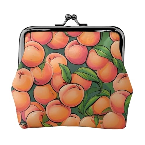 Vielseitige Münzgeldbörse mit Pfirsichdruck, exquisite Mini-Geldbörse, niedliche Kleingeldtasche für jeden Anlass von Bkdogkt