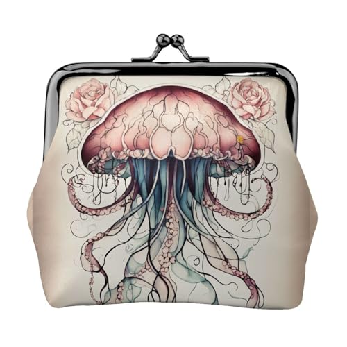 Vielseitige Münzgeldbörse mit Quallenmuster, exquisite Mini-Geldbörse, niedliches Kleingeldfach für jeden Anlass von Bkdogkt