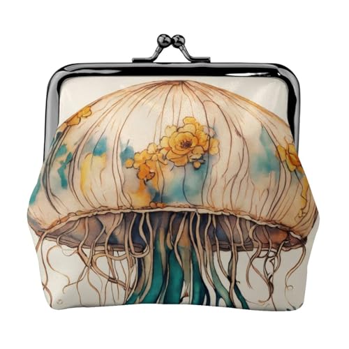 Vielseitige Münzgeldbörse mit Quallenmuster, exquisite Mini-Geldbörse, niedliches Kleingeldfach für jeden Anlass von Bkdogkt