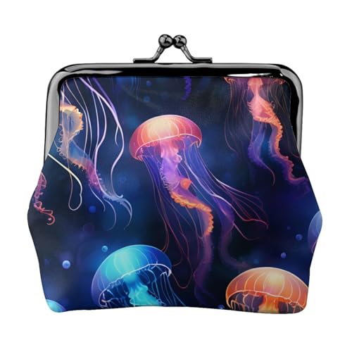 Vielseitige Münzgeldbörse mit Quallenmuster, exquisite Mini-Geldbörse, niedliches Kleingeldfach für jeden Anlass von Bkdogkt