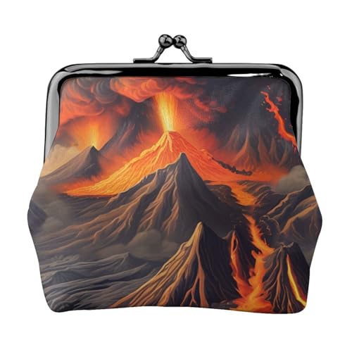 Vielseitige Münzgeldbörse mit Vulkandruck, exquisite Mini-Geldbörse, niedliches Kleingeldfach für jeden Anlass von Bkdogkt