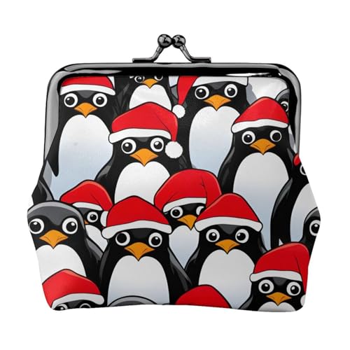 Vielseitige Münzgeldbörse mit Weihnachts-Pinguin-Druck, exquisite Mini-Geldbörse, niedliches Kleingeldfach für jeden Anlass von Bkdogkt