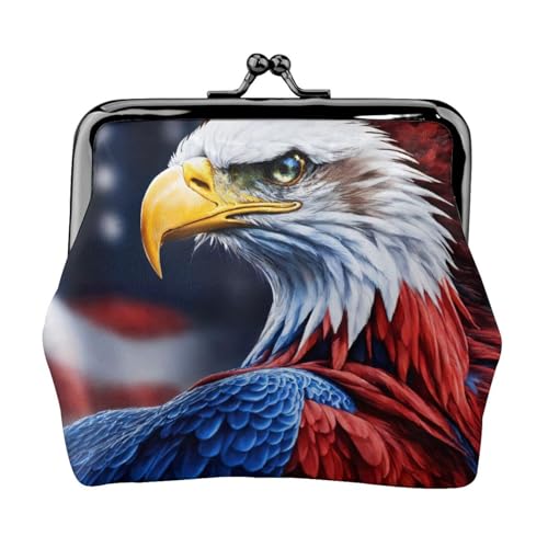 Vielseitige Münzgeldbörse mit amerikanischem Weißkopfseeadler, exquisite Mini-Geldbörse, niedlicher Kleingeldbeutel für jeden Anlass von Bkdogkt
