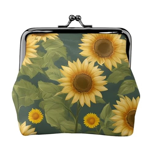 Vielseitige Münzgeldbörse mit blühendem Sonnenfluss-Druck, exquisite Mini-Geldbörse, niedlicher Kleingeldbeutel für jeden Anlass von Bkdogkt