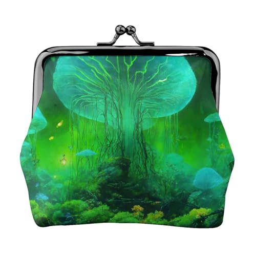 Vielseitige Münzgeldbörse mit magischem Pilz-Aufdruck, exquisite Mini-Geldbörse, niedliche Kleingeldtasche für jeden Anlass von Bkdogkt