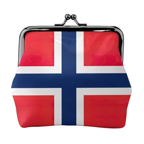 Vielseitige Münzgeldbörse mit norwegischer Flagge, exquisite Mini-Geldbörse, niedlicher Kleingeldbeutel für jeden Anlass von Bkdogkt