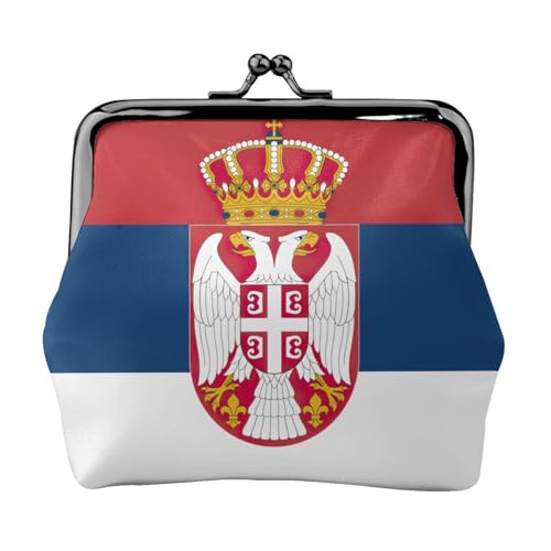 Vielseitige Münzgeldbörse mit serbischem Flaggenaufdruck, exquisite Mini-Geldbörse, niedlicher Kleingeldbeutel für jeden Anlass von Bkdogkt