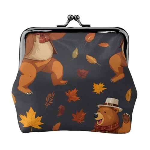 Vielseitige Münzgeldbörse mit tanzendem Bärenmotiv, exquisite Mini-Geldbörse, niedliches Kleingeldfach für jeden Anlass von Bkdogkt