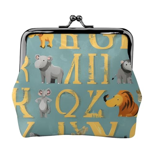 Zoo Alphabet Animal Print Vielseitige Münzbörse Exquisite Mini Geldbörse Niedliche Kleingeldtasche für jeden Anlass von Bkdogkt