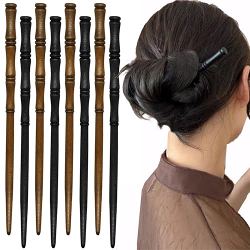 Bkemkri 8 Stk Haarstäbchen Natürliche Retro aus Holz, Haarstäbchen für Frauen, Haarnadeln in Bambusform für langes Haar, Haarnadel für Dutts, dekorativer Haarhalter für Damen Haarschmuck Braun Schwarz Bkemkri 8 Stk Haarstäbchen Natürliche Retro aus Holz, Haarstäbchen für Frauen, Haarnadeln in Bambusform für langes Haar, Haarnadel für Dutts, dekorativer Haarhalter für Damen Haarschmuck Braun Schwarz von Bkemkri