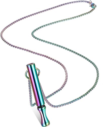 Bkemkri Atem-Halsketten, Stressabbau, einfache Atmung, Meditationsschmuck, Stressabbau, Angstlinderungs-Halsketten, Edelstahl von Bkemkri