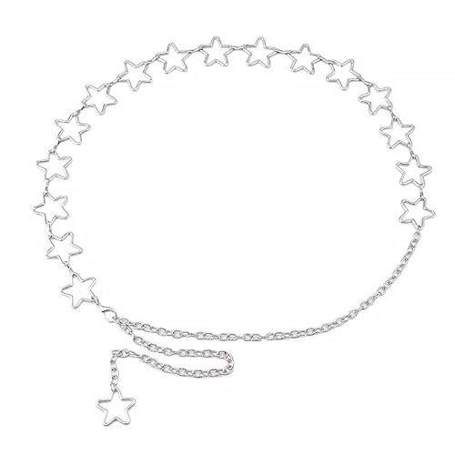 Bkemkri Frauen Stern Gürtel, Kleid Kette Gürtel, verstellbare Taille Kette, Mode Silber Metall Kette Gürtel, Frauen Metall Gürtel, Legierung Gürtel, Frauen Taille Kette Gürtel Bkemkri Frauen Stern Gürtel, Kleid Kette Gürtel, verstellbare Taille Kette, Mode Silber Metall Kette Gürtel, Frauen Metall Gürtel, Legierung Gürtel, Frauen Taille Kette Gürtel von Bkemkri