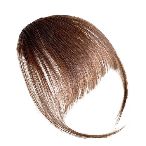 Bkljkf Wispy Bangs Haarspange,Clip in Pony, Echthaar Perücke Damen Pony, Haarverlängerungen, Pony, decken dünner werdendes Haar ab, tragen täglich Haarteile für Freundinnen auf Reisen von Bkljkf