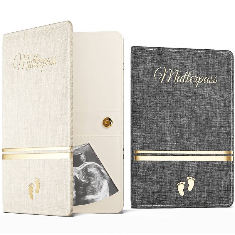 Mutterpasshülle Aus Kunstleder - Mutterpasstasche Mutterpassorganizer Viele Taschen Für Ultraschallbilder Impfpass Geschenk Schwangere von Bl4ckPrintDE