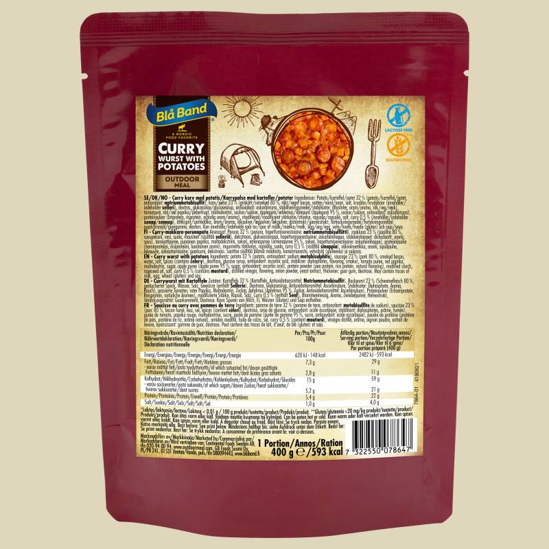 Curry Wurst with Potatoes 430g 593 kcal von Blå Band