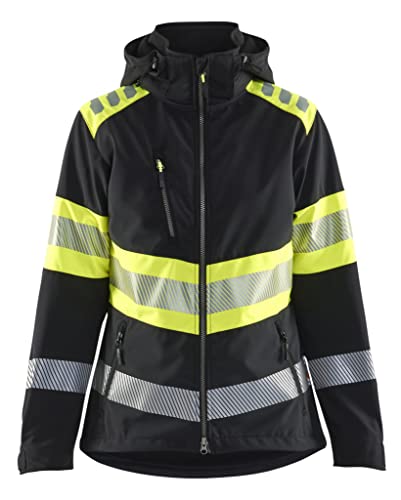 BLÅKLÄDER Blaklader 4404-2513 Damen Softshelljacke Warnschutz - Größe XS - Schwarz/Warngelb von BLÅKLÄDER