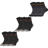 Black+Decker Herren Damen Unisex Sport Socken Essential Crew Baumwolle Black Grey Melange - 6er 9er 12er Pack von BLACK+DECKER