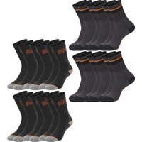 Black+Decker Herren Damen Unisex Sport Socken Essential Crew Baumwolle Black Grey Melange - 6er 9er 12er Pack von BLACK+DECKER