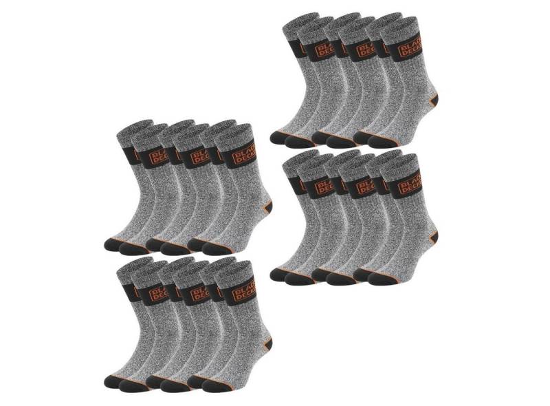 Black + Decker Sportsocken Black & Decker Essential Crew (12-Paar) Work Arbeitssocken im 6er 9er 12er Pack von Black + Decker