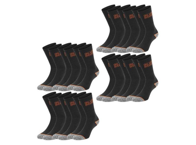 Black + Decker Sportsocken Black & Decker Essential Crew (12-Paar) Work Arbeitssocken im 6er 9er 12er Pack von Black + Decker